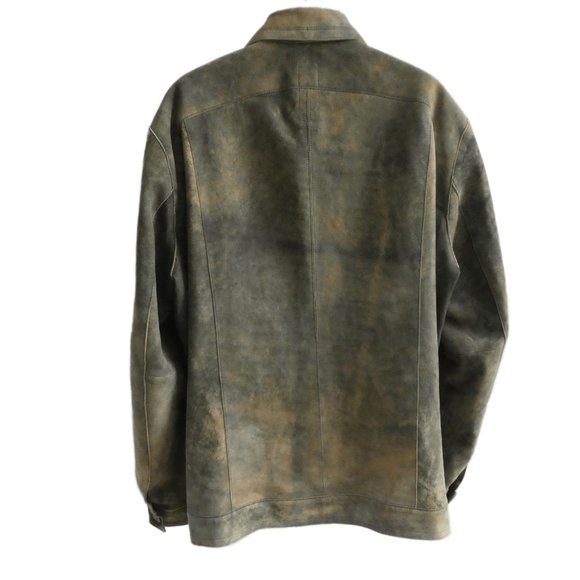 LAMBSKiN Robert Comstock Vertical Leather Jacket Logo Zipper Pockets 2X - Picture 6 of 10